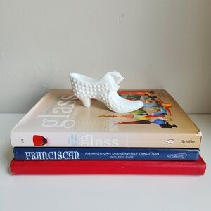 Vintage Fenton Hobnail Milk Glass Slipper